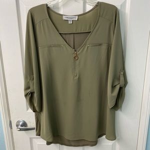 Plus size army green top